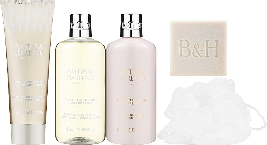 Set, 6 products - Baylis & Harding Sweet Mandarin & Grapefruit Luxury Tote Bag Travel Set — photo N5