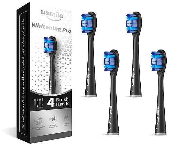 Electric Toothbrush Set, black - Usmile Whitening Pro Brush Heads — photo N1