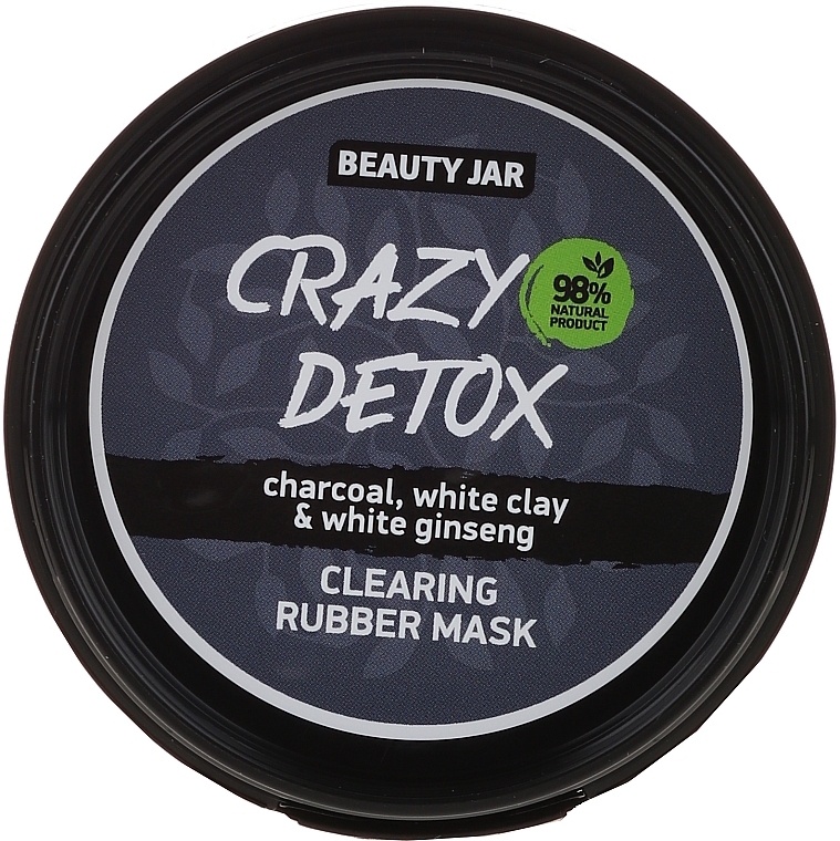 Cleansing Peel-Off Mask with Charcoal, White Clay & Ginseng - Beauty Jar Crazy Detox Clearing Rubber Mask — photo N2