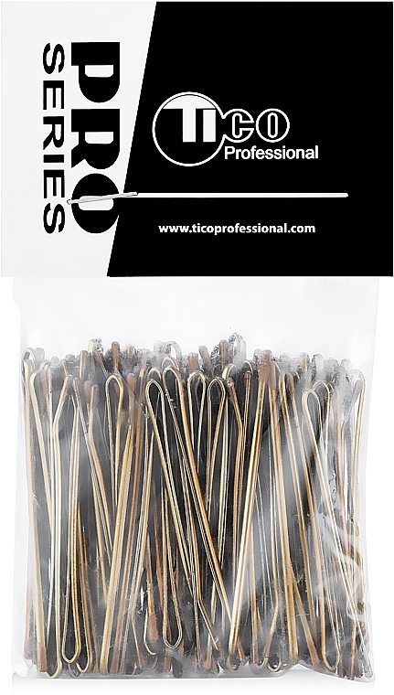 Straight Hair Grips, 50 mm, brown - Tico Professional — photo N1