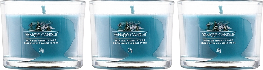 Scented Mini Candle in Jar - Yankee Candle Winter Night Stars Filled Votive — photo N2