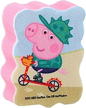 Kids Bath Sponge 'Peppa Pig', George on bicycle, pink - Suavipiel Peppa Pig Bath Sponge — photo N1