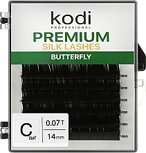 Butterfly Green C 0.07 False Eyelashes (6 rows: 14 mm) - Kodi Professional — photo N1