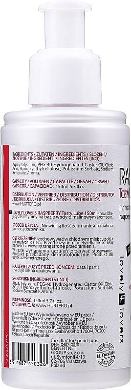 Lubricant with Raspberry Scent - Lovely Lovers Raspberry Tasty Lube — photo N5