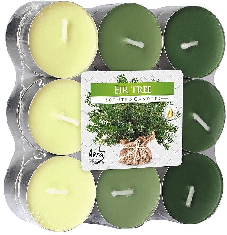 Spruce Tealights, 18 pcs. - Bispol Fir Tree Scented Candles — photo N1