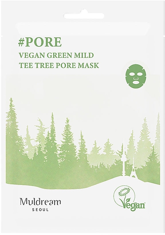 Sheet Mask for Oily & Combination Skin - Muldream Vegan Green Mild Tee Tree Pore Mask — photo N3