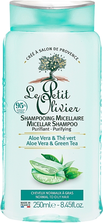 Micellar Shampoo for Normal & Oily Hair - Le Petit Olivier Aloe Vera & Green Tea — photo N1