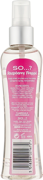Body Spray - So…? Raspberry Frappe Body Mist — photo N4