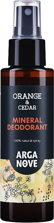 Cedar & Orange Mineral Deodorant Spray - Arganove Natural Alum Cedar And Orange — photo N1