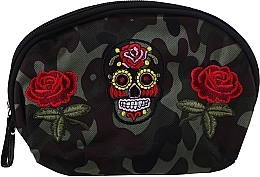 Makeup Bag "Camouflage", 95870, rose & skull - Top Choice — photo N1