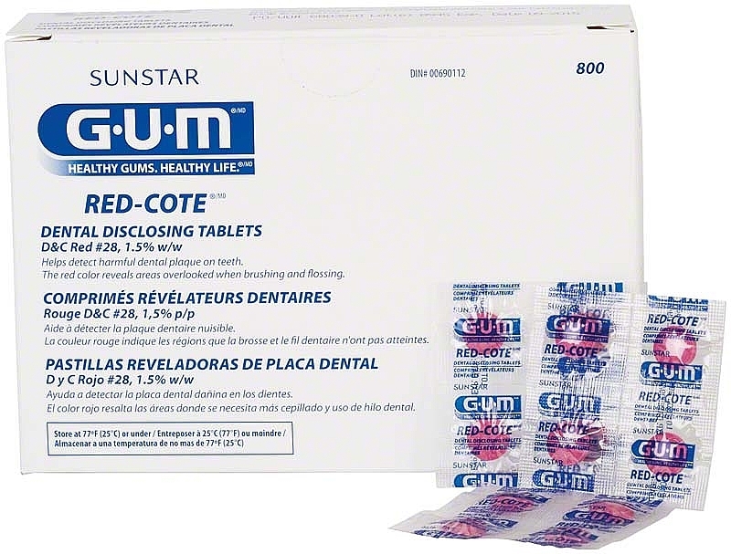Plaque Indication Tablets - G.U.M. Red-Cote Dental Disclosing Tablets — photo N3