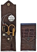 Manicure Set, 3 tools, brown - Nippes Solingen Manicure Set Croco 1099 — photo N1