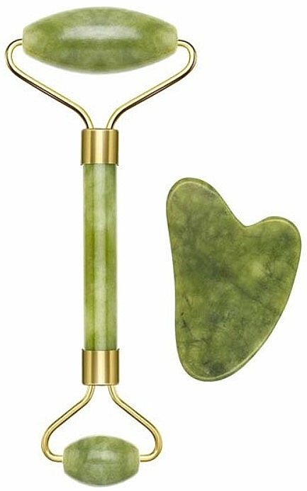 Face Massage Set - Beper Jade Massage Roller & Gua Sha Massage Stone — photo N2