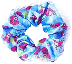 Scrunchie, blue with print - Lolita Accessories — photo N1