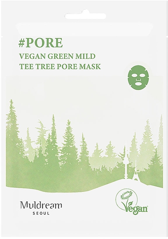 Sheet Mask for Oily & Combination Skin - Muldream Vegan Green Mild Tee Tree Pore Mask — photo N2