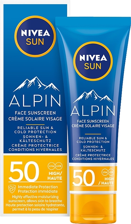 Sun Face Cream SPF 50 - Nivea Sun Alpin Sun Cream for Face SPF 50+ — photo N3