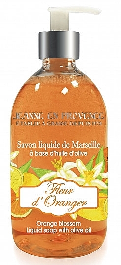 Liquid Orange Soap - Jeanne en Provence Douceur de Fleur d’Oranger Liquid Soap — photo N2