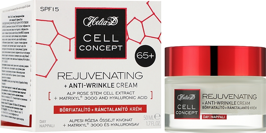 Anti-Wrinkle Day Face Cream, 65+ - Helia-D Cell Concept Cream — photo N3