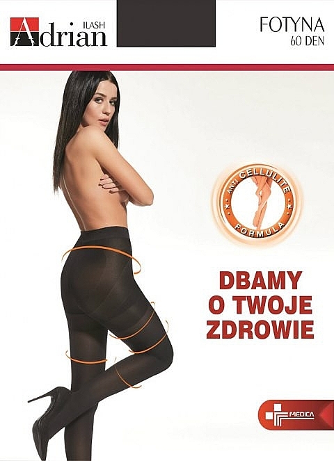 Anti-Cellulite Women's Tights "Fotyna" 60 Den, nero - Adrian — photo N1