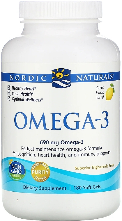 Dietary Supplement with Lemon Flavor "Omega-3" - Nordic Naturals Omega-3 Lemon — photo N3