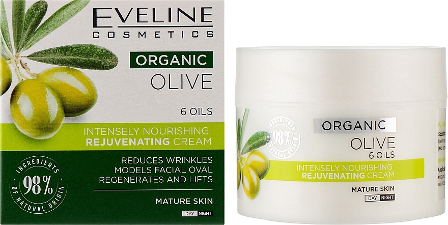 Nourishing & Rejuvenating Face Cream - Eveline Cosmetics Organic Olive Cream — photo N2