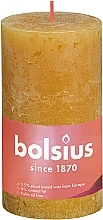 Fragrances, Perfumes, Cosmetics Cylindrical Candle, honey-yellow, 130/68 mm - Bolsius Candle Rustic Shine