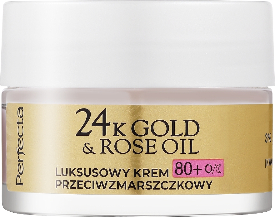 Luxury Intensive Anti-Wrinkle Face Cream - Perfecta 24k Gold & Rose Oil Anti-Wrinkle Cream 80+ — photo N2