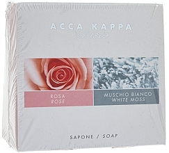 Fragrances, Perfumes, Cosmetics Soap Set - Acca Kappa "Rose, White Moss"