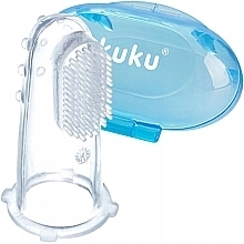 Fragrances, Perfumes, Cosmetics Silicone Toothbrush Massager with Container, blue - Akuku