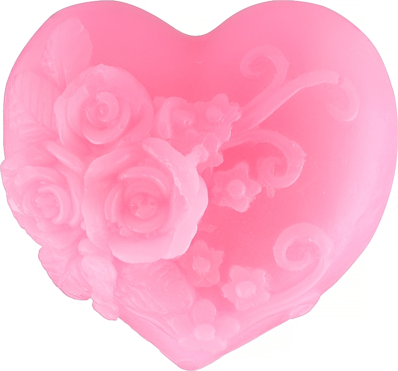 Glycerin Soap "Love Heart", pink - Bulgarian Rose Soap — photo N1