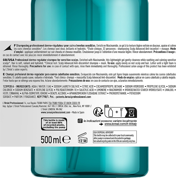 Soothing Shampoo - L'Oreal Professionnel Scalp Advanced Niacinamide Dermo-Regulator Shampoo — photo N4