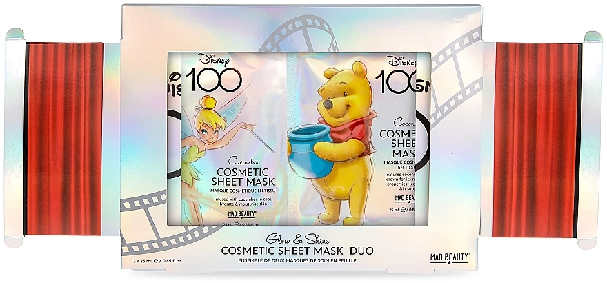 Face Mask Set - Mad Beauty Disney 100 Face Mask Duo Tinkerbell & Winnie (f/masc/2x25ml) — photo N4