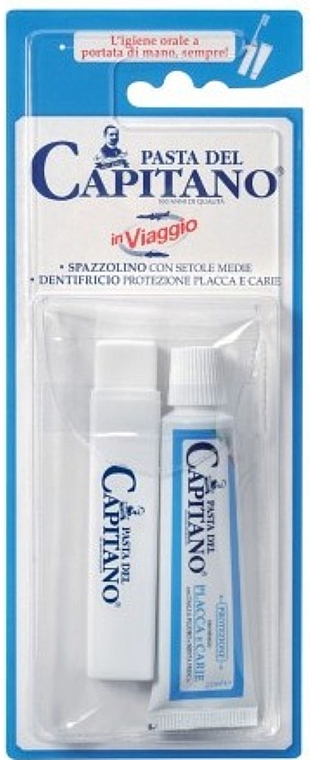 Set - Pasta Del Capitano Teeth Travel Kit (toothpast/25ml + toothbrush/1pc) — photo N1