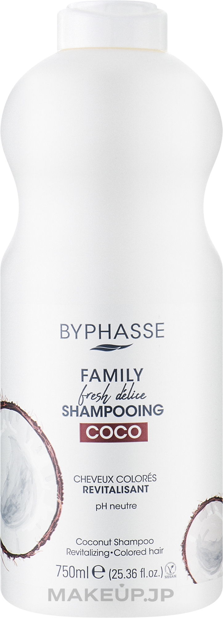 Coconut Shampoo for Colored Hair - Byphasse Family Fresh Delice Shampoo — photo 750 ml