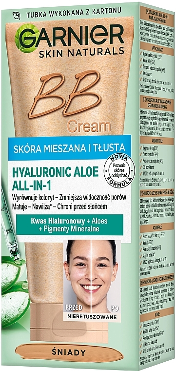 BB Cream for Oily & Combination Skin - Garnier Hyaluronic Aloe All-In-1 — photo N14