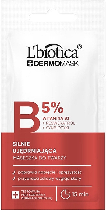 Intensively Firming Express Face Mask with Vitamin B3 - Biotica Dermomask — photo N1