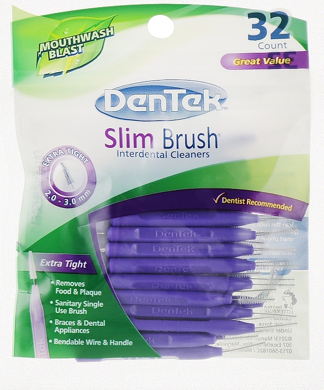 Ultra-Thin Interdental Brushes - DenTek Slim Brush Cleaners Ultra Thin Tapered — photo N6
