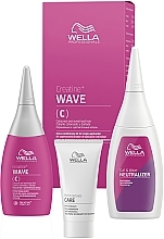 Fragrances, Perfumes, Cosmetics Perm Set for Colored & Sensitive Hair - Wella Professionals Creatine+ Wave (h/lot/75ml + h/neutr/100ml + treatm/30ml)