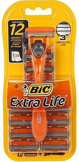 Shaving Razor with 12 cartridges - Bic 3 Hybrid Extra Life — photo N3