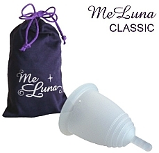 Menstrual Cup with Long Stem, S-size, transparent - MeLuna Classic Menstrual Cup — photo N1