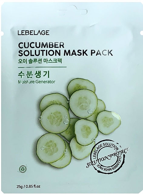 Facial Cucumber Sheet Mask - Lebelage Cucumber Solution Mask — photo N1