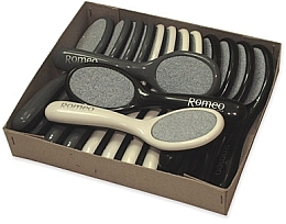 Fragrances, Perfumes, Cosmetics Foot Grate Set 'Black & White', 15 pcs - Erlinda Solingen Romeo Ceramic Pumice Stone