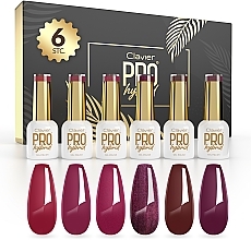 6 Nail Polishes Gift Box - Clavier ProHybrid Gold Red Lovers (nail polish/6x8ml) — photo N1