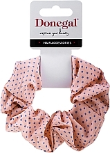 Fragrances, Perfumes, Cosmetics Hair Tie, FA-5645, peach with blue dots - Donegal