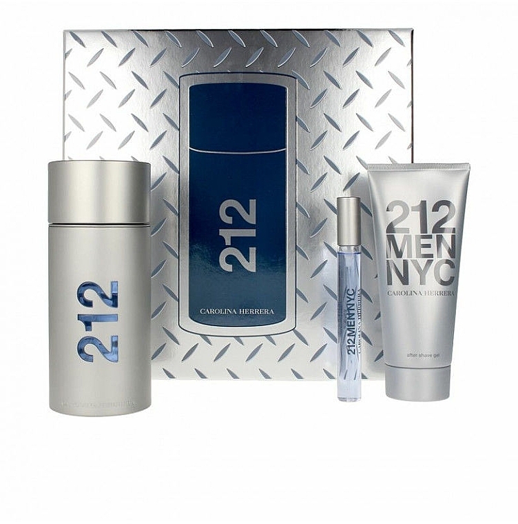 Carolina Herrera 212 Men NYC - Set (edt/100ml + ash/gel/100ml + edt/mini/10ml) — photo N2