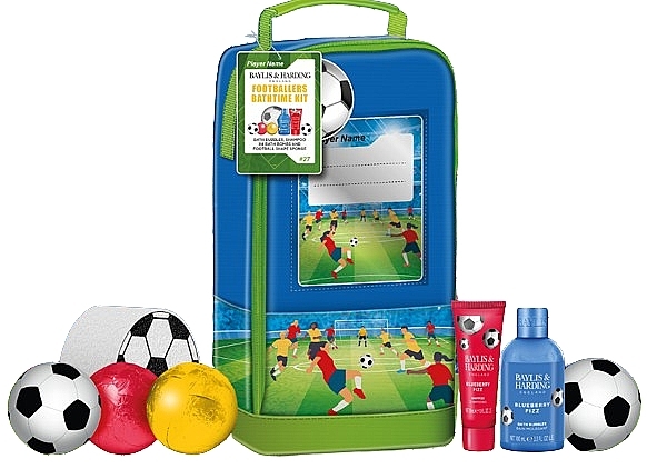 Set, 8 products - Baylis & Harding Football Blueberry Fizz Stars Boot Bag Gift Set — photo N1