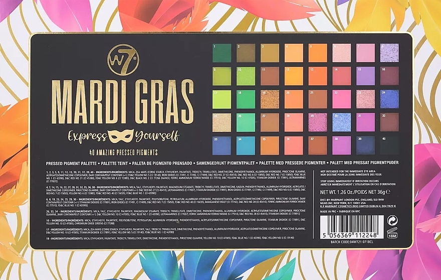 Eyeshadow Palette - W7 Mardi Gras Eyeshadow Palette — photo N4