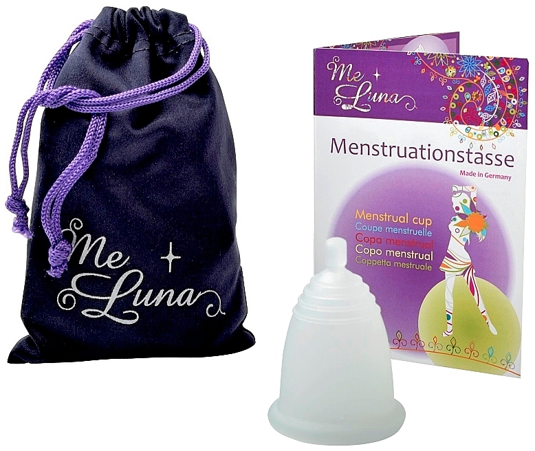 Menstrual Cup with Ball, size L, clear - MeLuna Classic Menstrual Cup Stem — photo N1