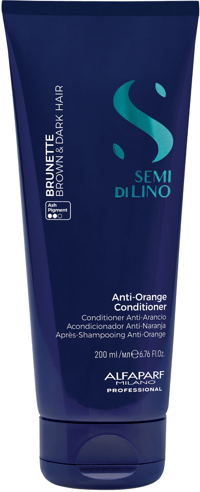 Conditioner for Brown & Dark Hair - AlfaParf Milano Semi Di Lino Brunette Anti-Orange Conditioner — photo 200 ml