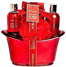 Beauty Set - IDC Institute Secret Stories Cherry Blosom Set (sh/gel/200ml + b/wash/200ml + b/salt/250g + sponge/1pc) — photo N2